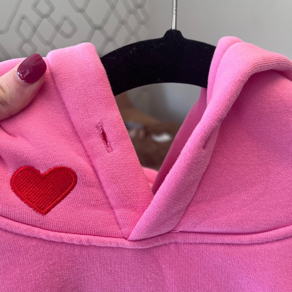 "Quality Time" Oversized Lux Hoodie in Pink - Picture 7 of 8
